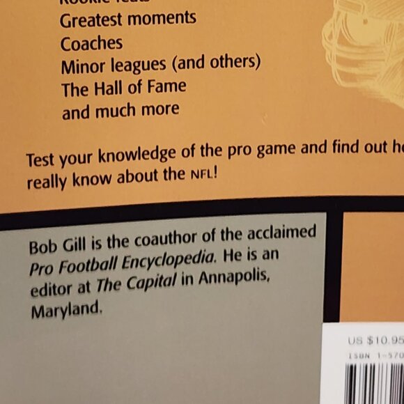 Pro Football Trivia More Than 950 NFL Questions by Bob Gill Softcover Book.... - Picture 5 of 16